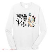 Working The Pole Funny ER Nurse Life Emergency Room Nursing Long Sleeve Shirt thumb 0