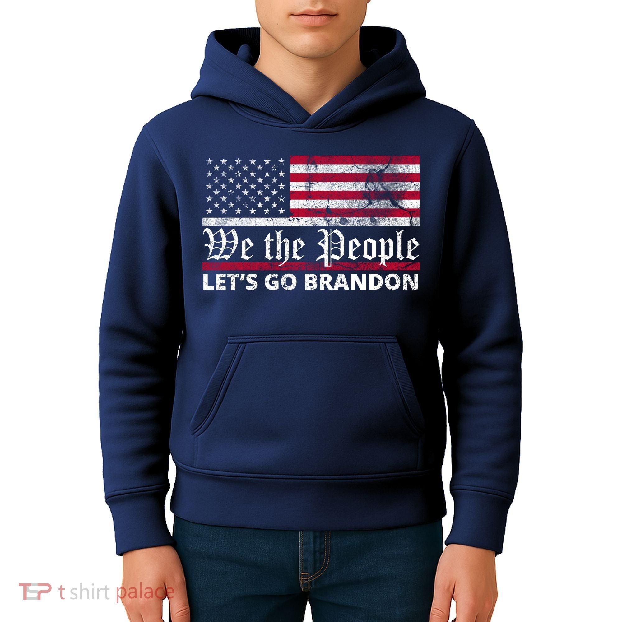 We The People Let's Go Brandon Patriotic Kids Hoodie