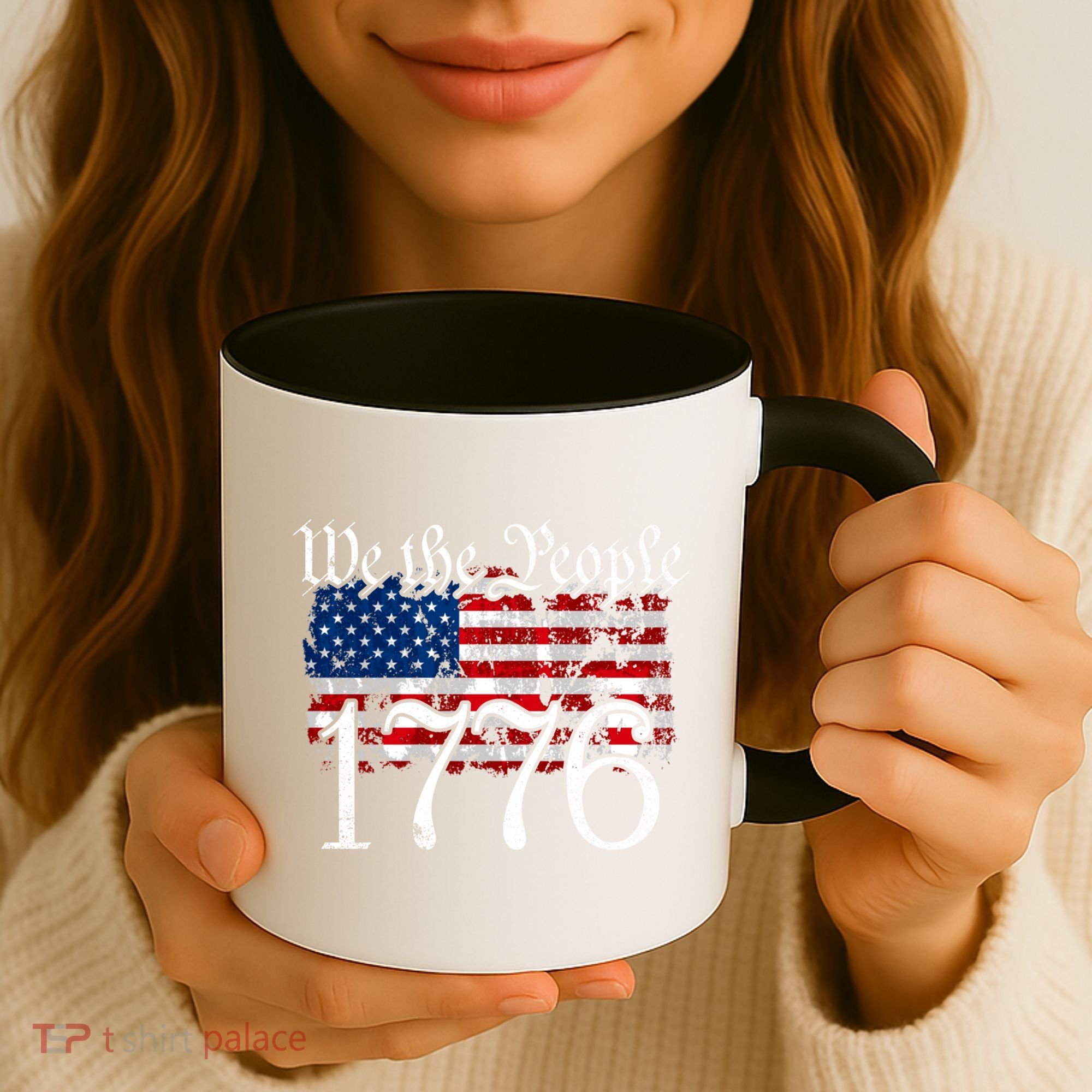We The People 1776 U S Constitution Freedom American Flag Gift Coffee Mug