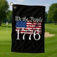 We The People 1776 U S Constitution Freedom American Flag Gift Golf Towel thumb 1