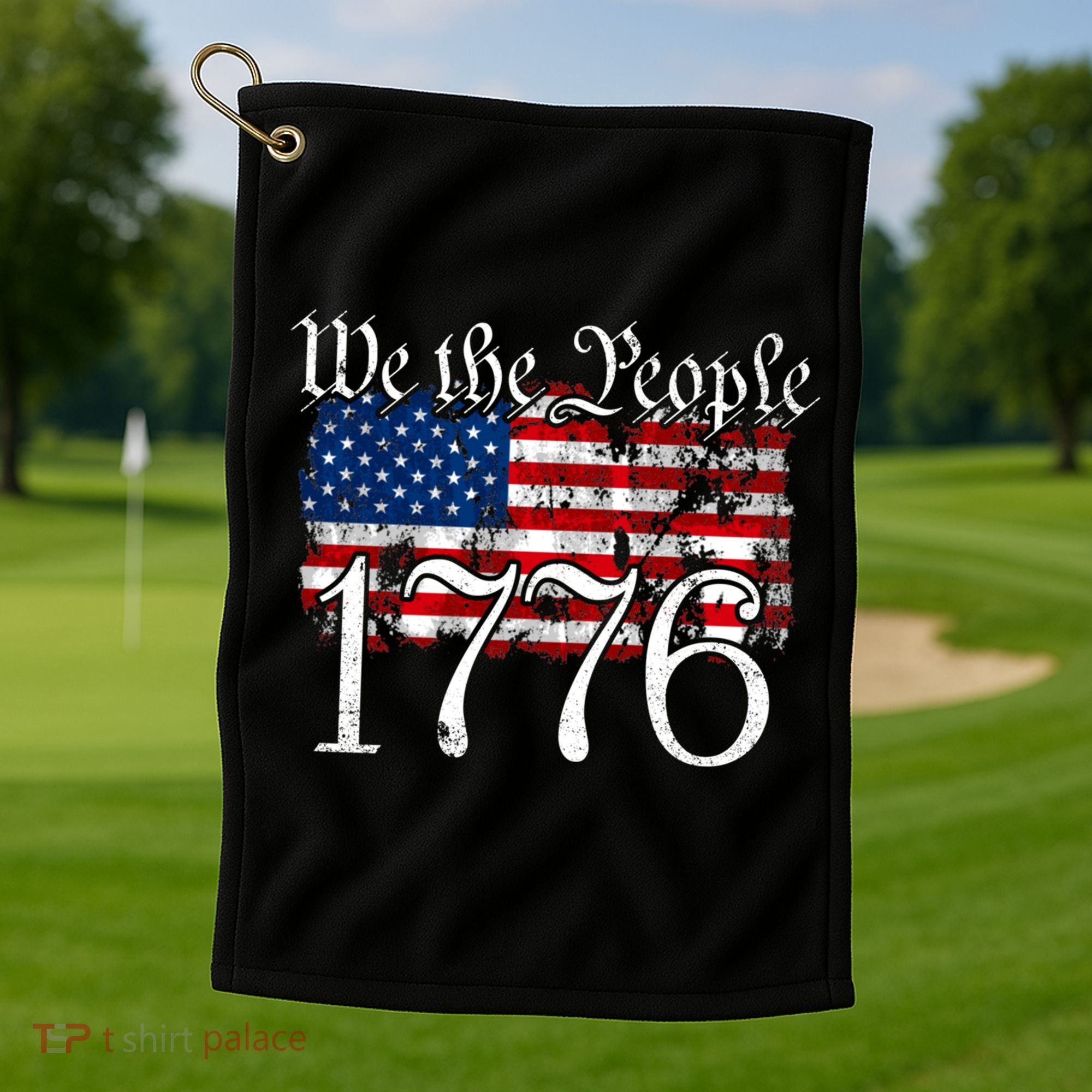 We The People 1776 U S Constitution Freedom American Flag Gift Golf Towel