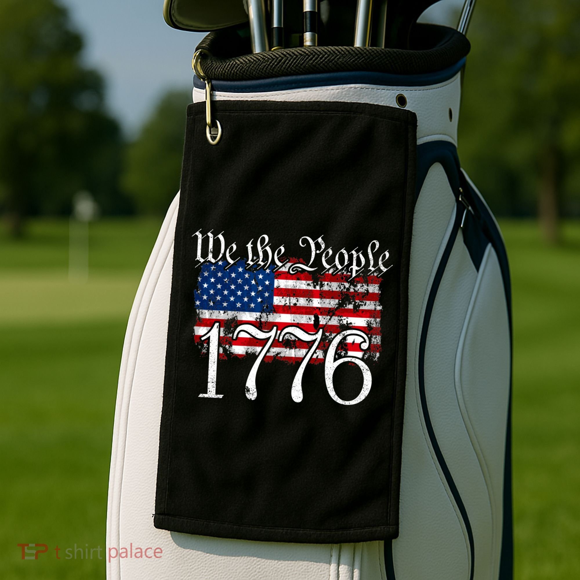 We The People 1776 U S Constitution Freedom American Flag Gift Golf Towel