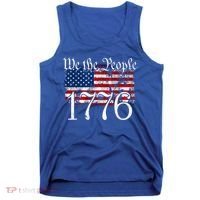 We The People 1776 U S Constitution Freedom American Flag Gift Tank Top thumb 0