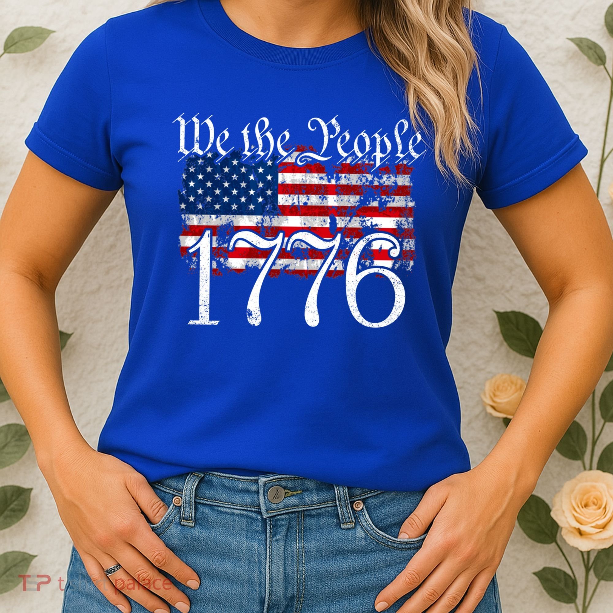 We The People 1776 U S Constitution Freedom American Flag Gift Women's T-Shirt