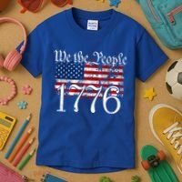 We The People 1776 U S Constitution Freedom American Flag Gift Kids T-Shirt thumb 3