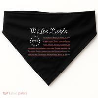 WE THE PEOPLE Preamble US Constitution 4th Of July 1776 USA-Made Doggie Bandana thumb 0