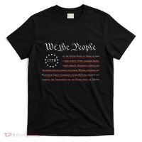 WE THE PEOPLE Preamble US Constitution 4th Of July 1776 T-Shirt thumb 0