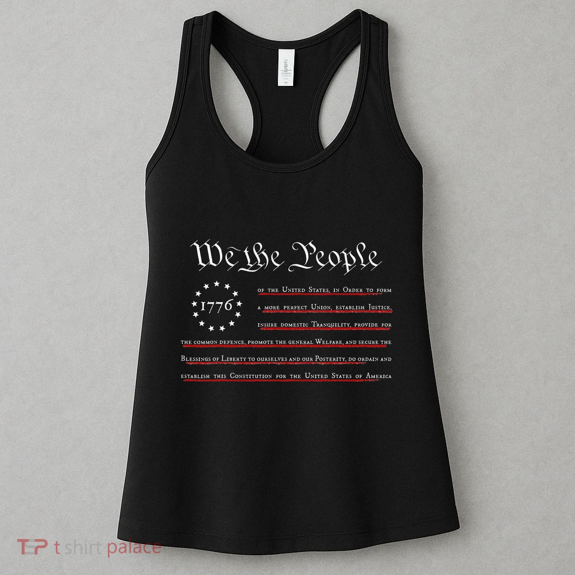 WE THE PEOPLE Preamble US Constitution 4th Of July 1776 Women's Tank Top