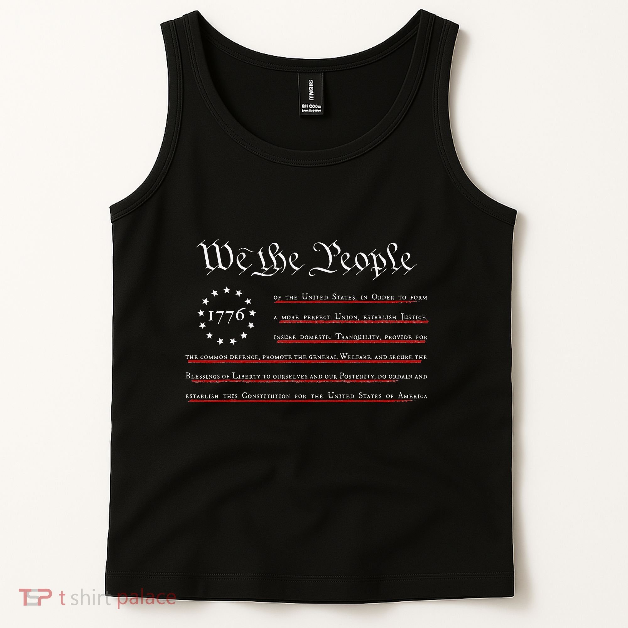 WE THE PEOPLE Preamble US Constitution 4th Of July 1776 Tank Top