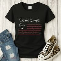 WE THE PEOPLE Preamble US Constitution 4th Of July 1776 Women's T-Shirt thumb 3