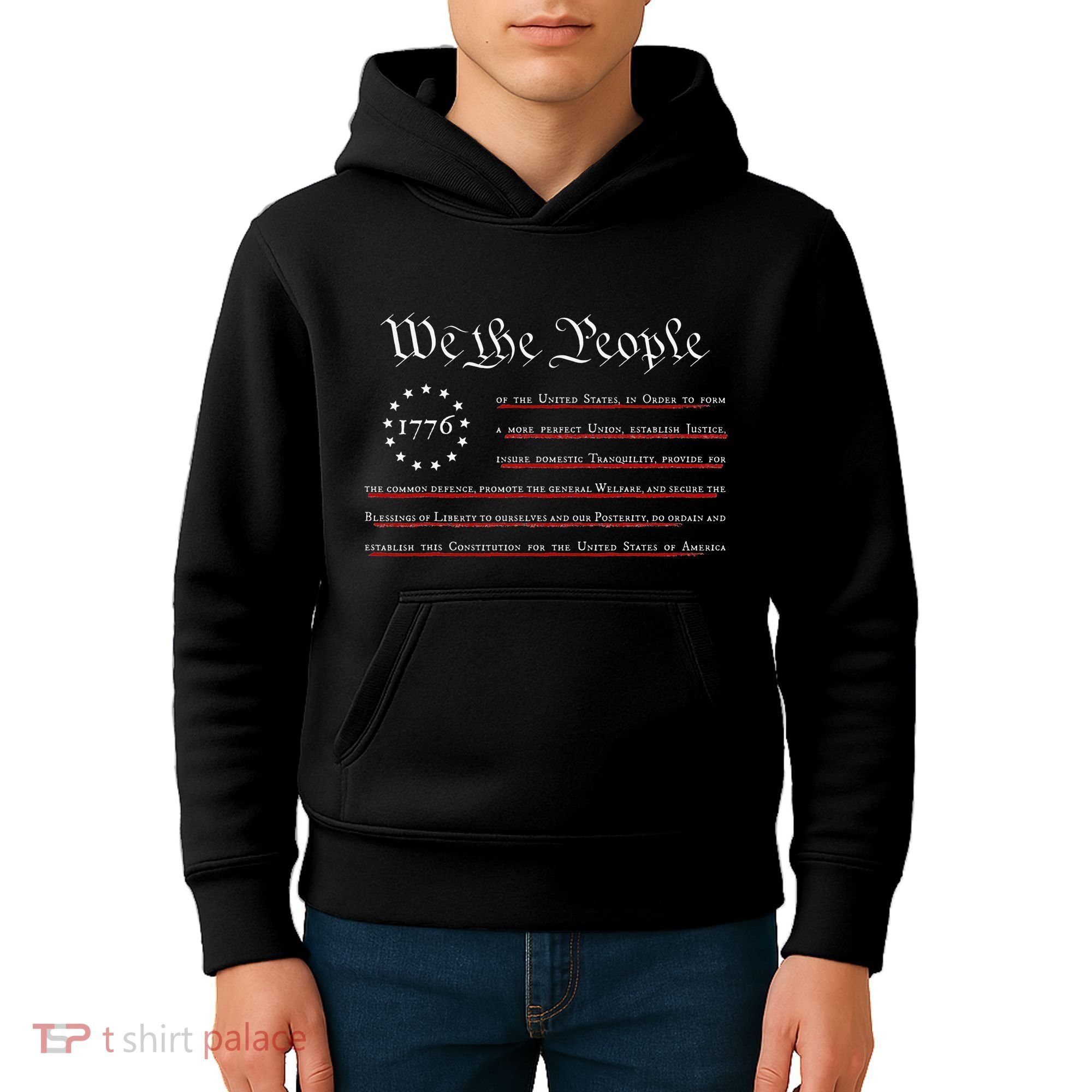 WE THE PEOPLE Preamble US Constitution 4th Of July 1776 Kids Hoodie