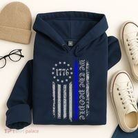 We The People Thin Blue Line Betsy Rose 1776 Hoodie thumb 4