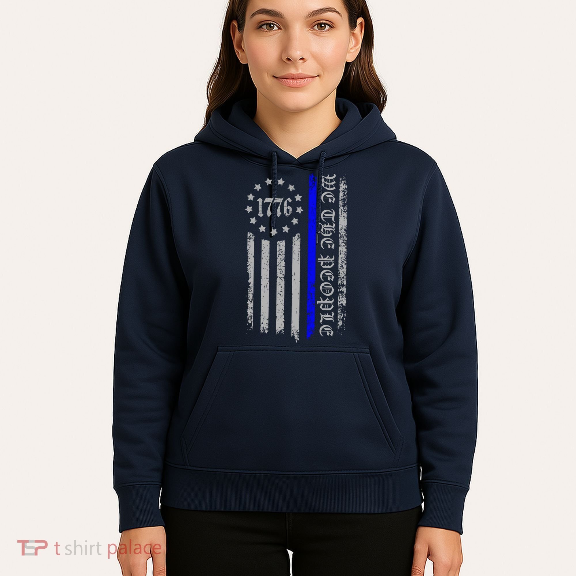 We The People Thin Blue Line Betsy Rose 1776 Hoodie