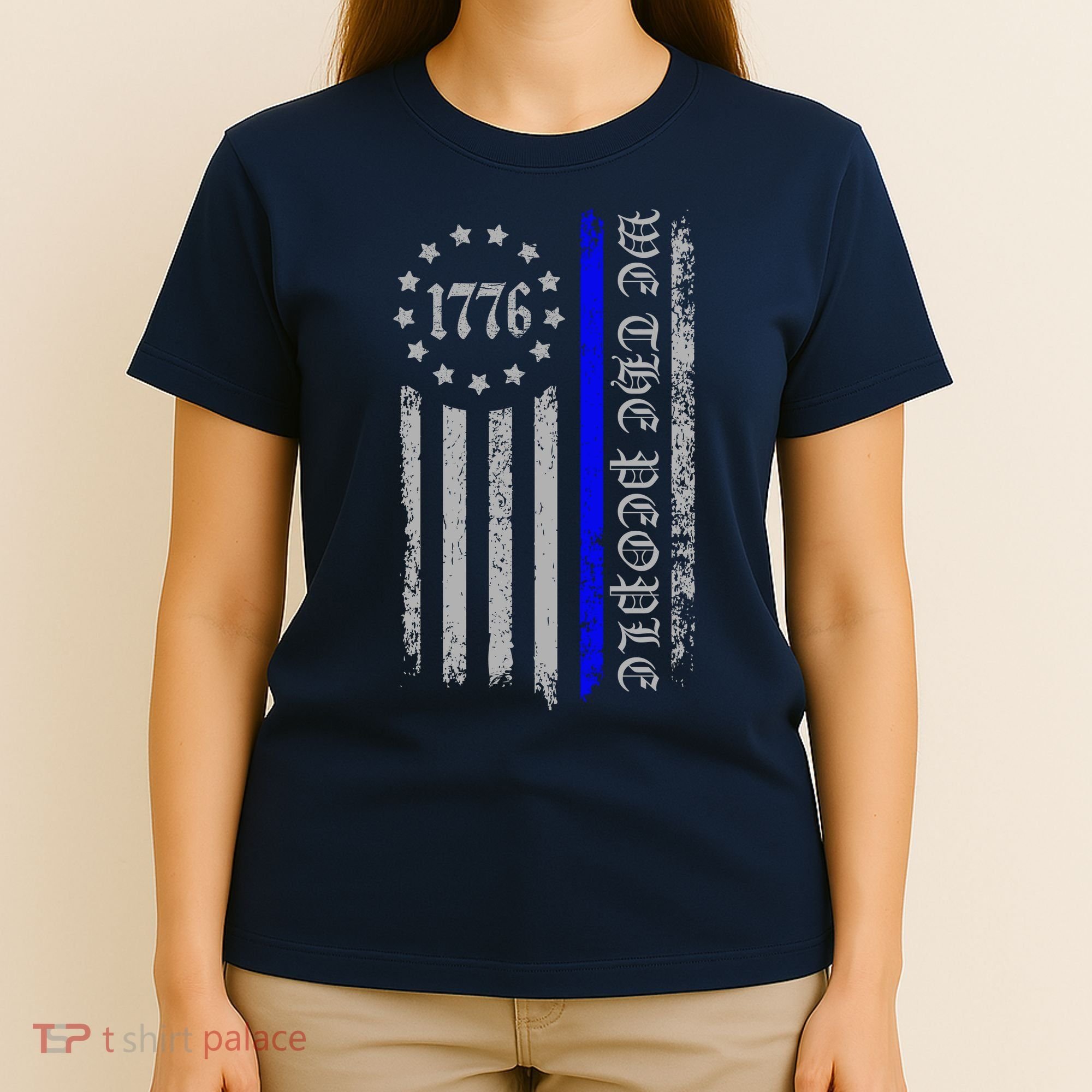 We The People Thin Blue Line Betsy Rose 1776 T-Shirt