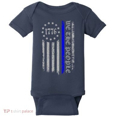 We The People Thin Blue Line Betsy Rose 1776 Baby Bodysuit