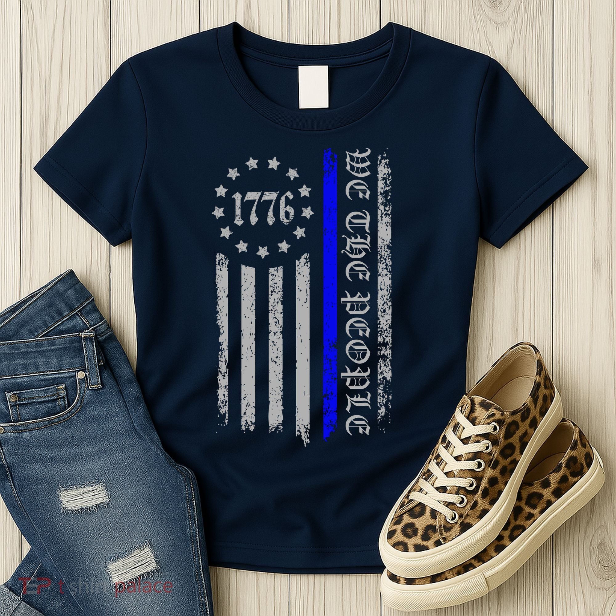 We The People Thin Blue Line Betsy Rose 1776 Women's T-Shirt