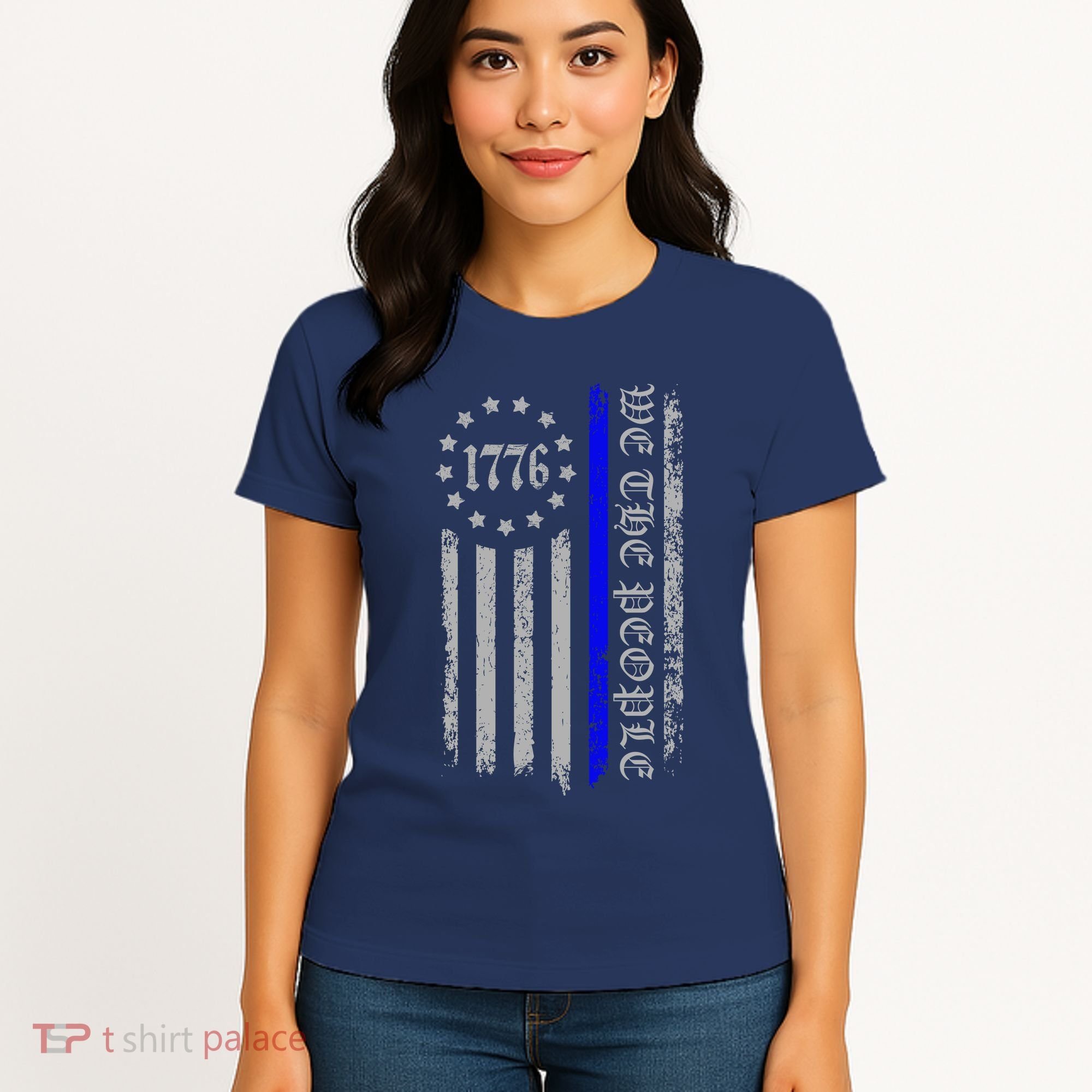 We The People Thin Blue Line Betsy Rose 1776 Women's T-Shirt