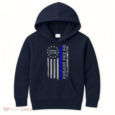 We The People Thin Blue Line Betsy Rose 1776 Kids Hoodie