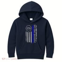 We The People Thin Blue Line Betsy Rose 1776 Kids Hoodie thumb 0