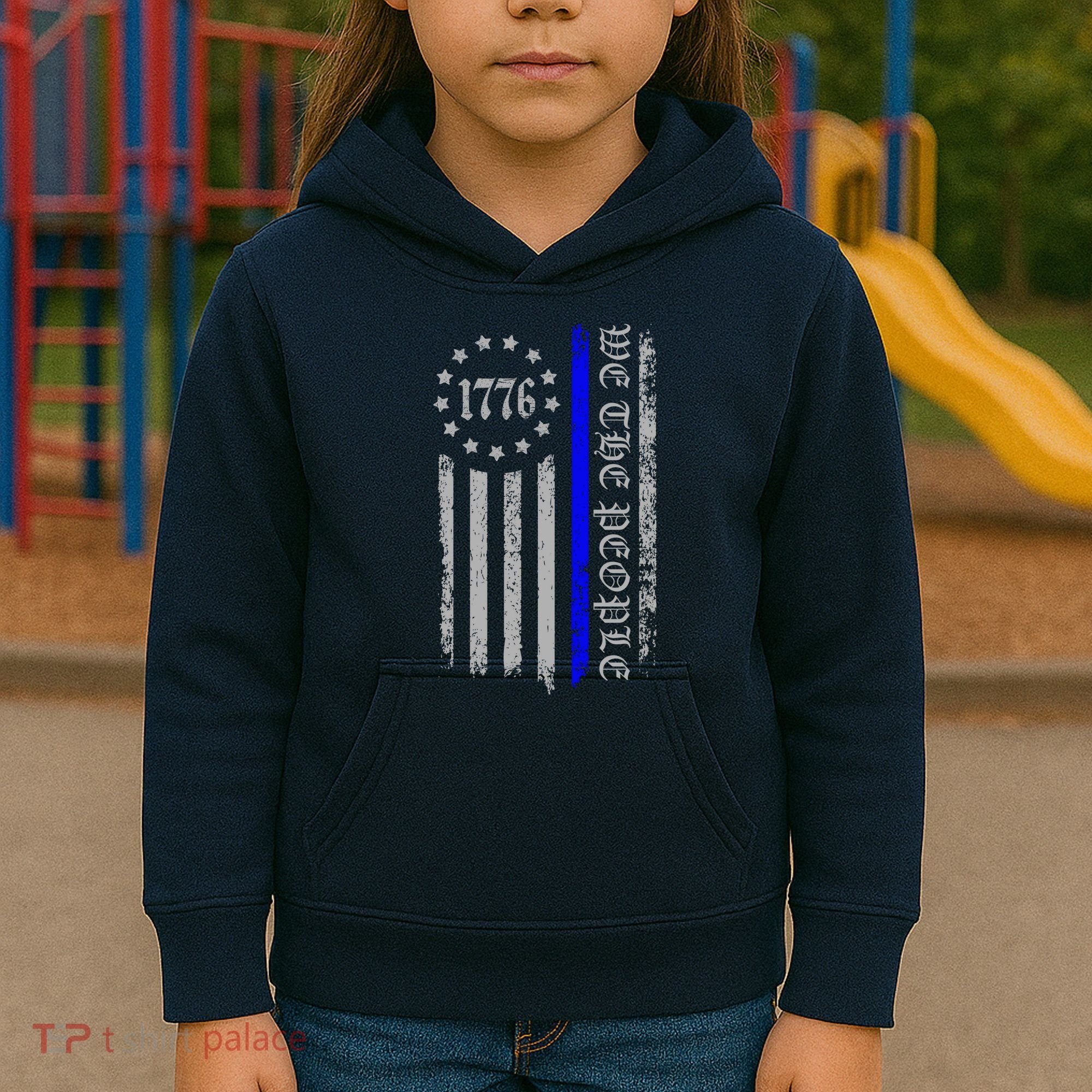 We The People Thin Blue Line Betsy Rose 1776 Kids Hoodie