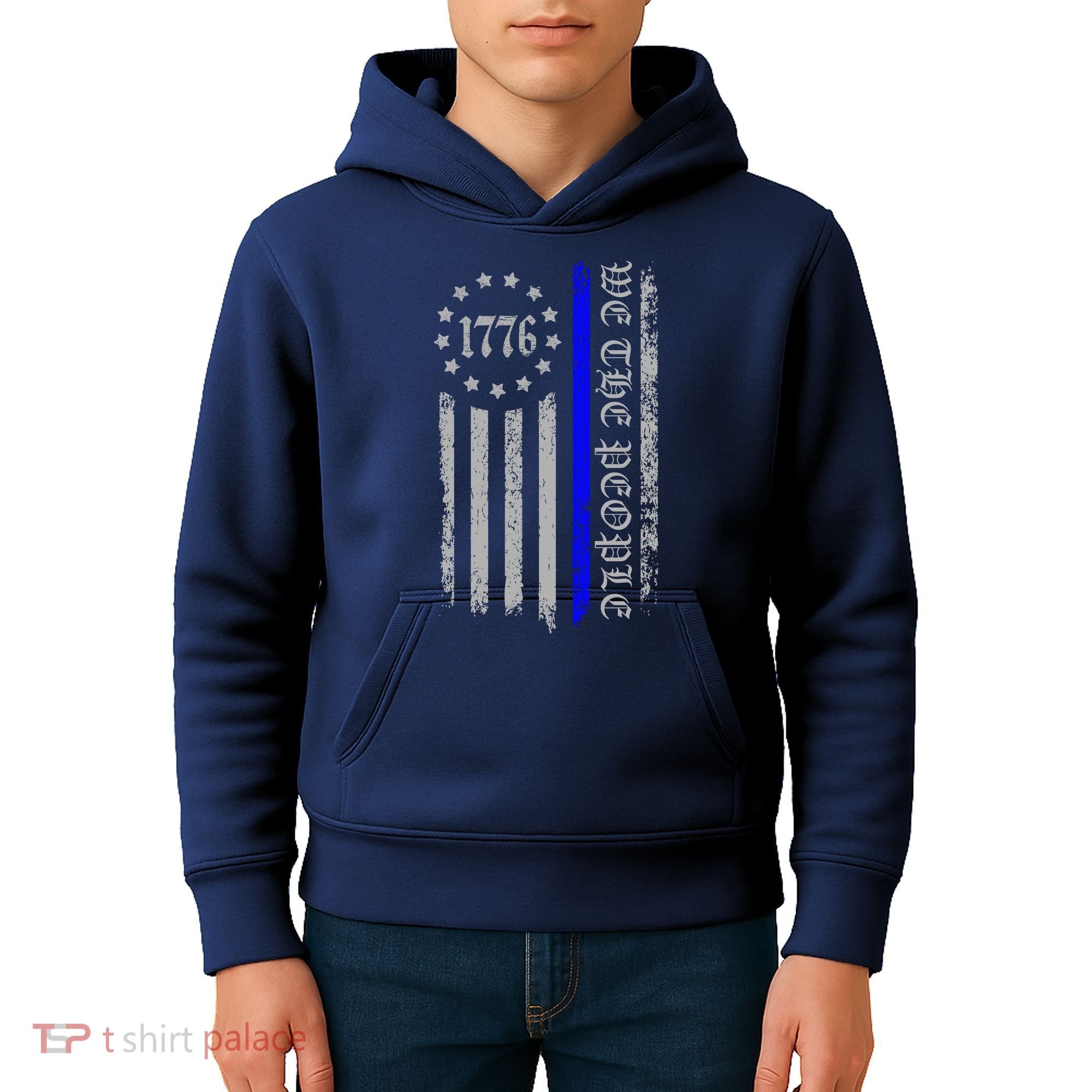 We The People Thin Blue Line Betsy Rose 1776 Kids Hoodie
