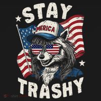 White Trash Party Attire Redneck Raccoon Stay Trashy Usa Ornament thumb 1
