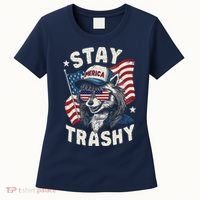 White Trash Party Attire Redneck Raccoon Stay Trashy Usa Women's T-Shirt thumb 0