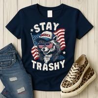 White Trash Party Attire Redneck Raccoon Stay Trashy Usa Women's T-Shirt thumb 3