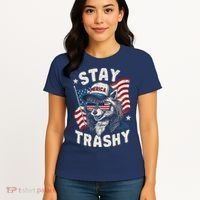 White Trash Party Attire Redneck Raccoon Stay Trashy Usa Women's T-Shirt thumb 4