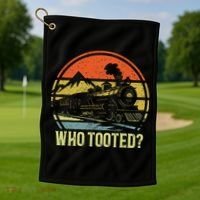 Who Tooted Railroad Trains Lover Golf Towel thumb 1