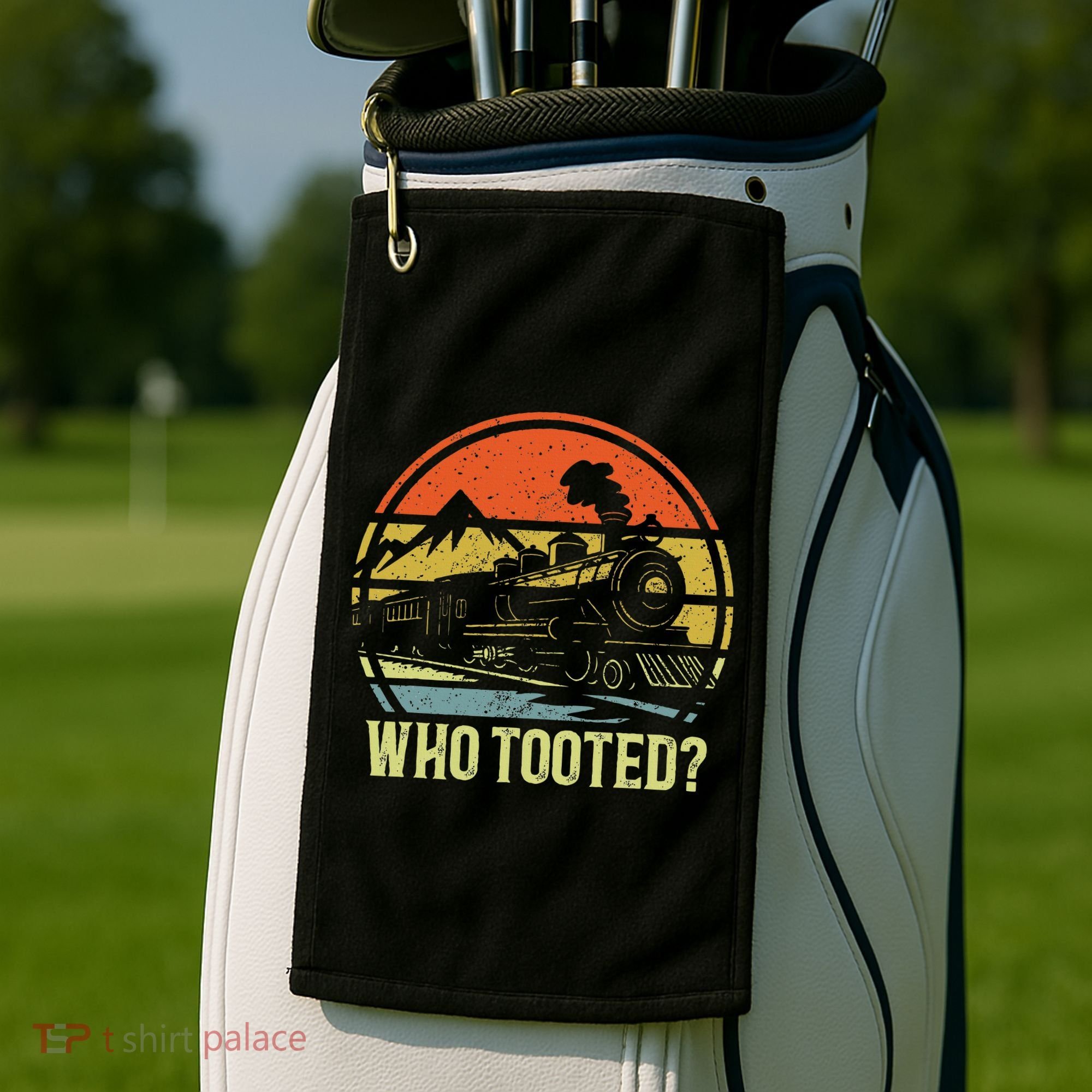 Who Tooted Railroad Trains Lover Golf Towel