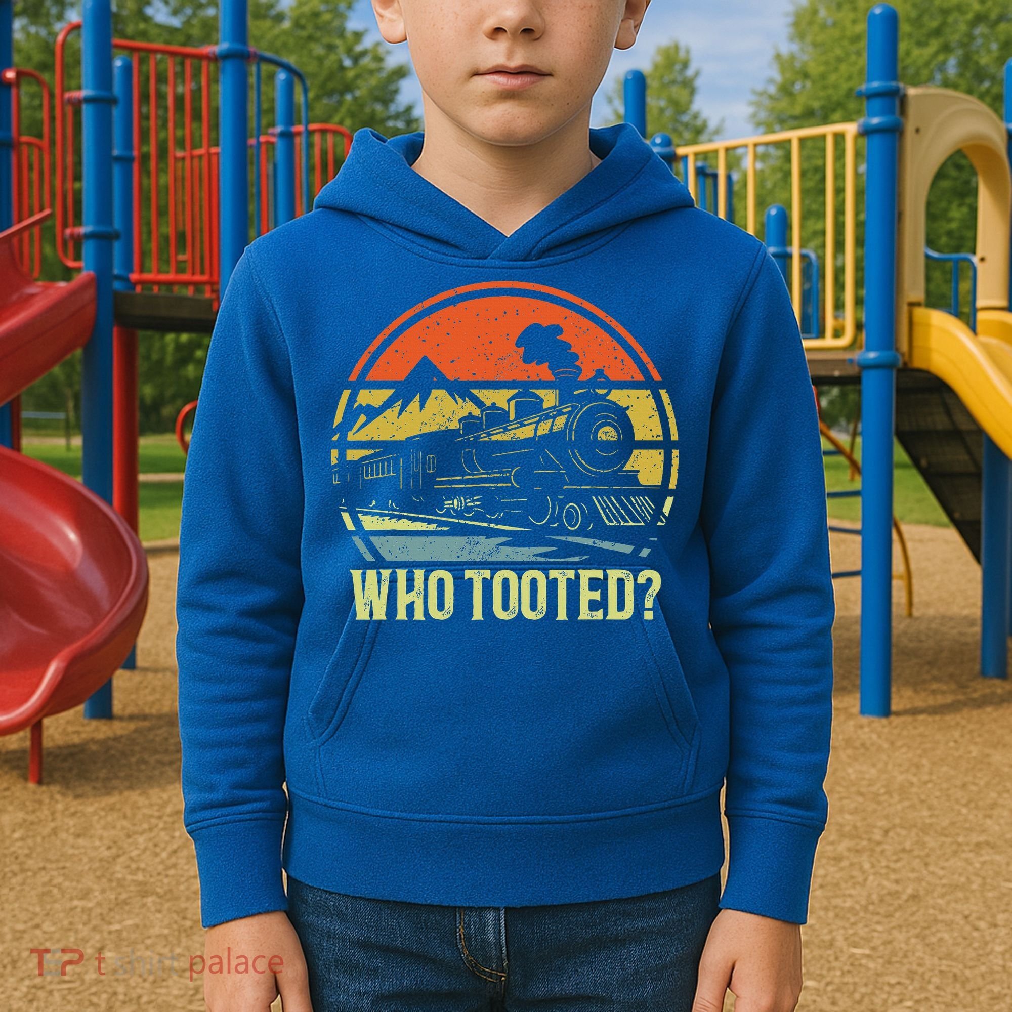 Who Tooted Railroad Trains Lover Kids Hoodie