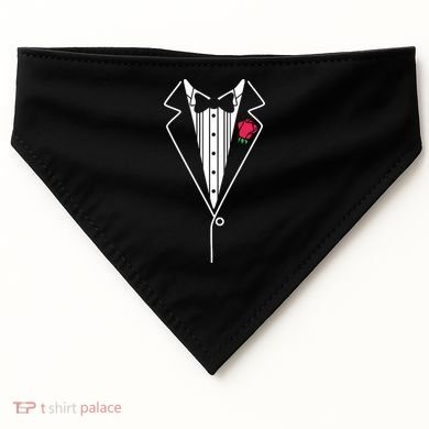 Wedding Tuxedo Red Rose Suit USA-Made Doggie Bandana