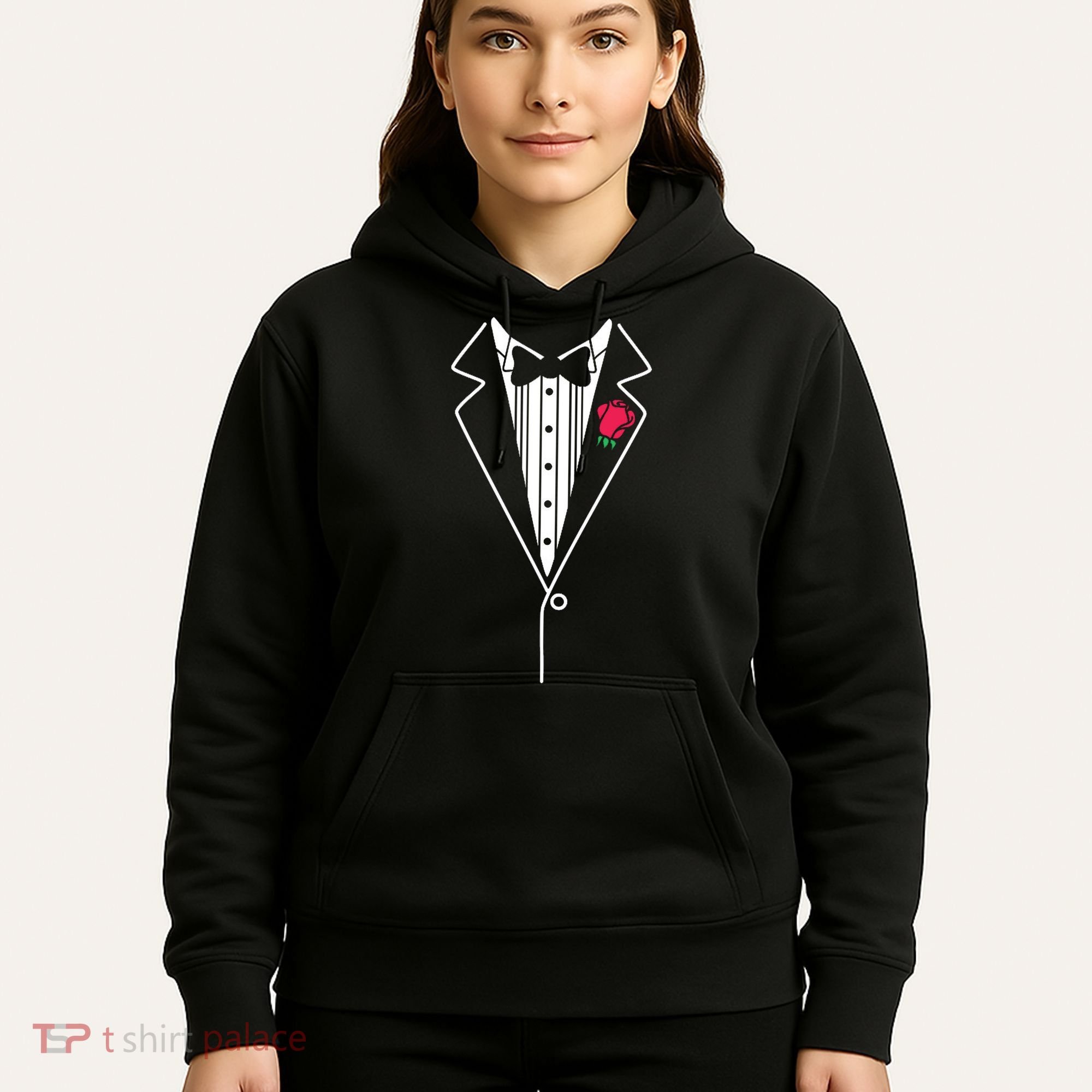 Wedding Tuxedo Red Rose Suit Hoodie