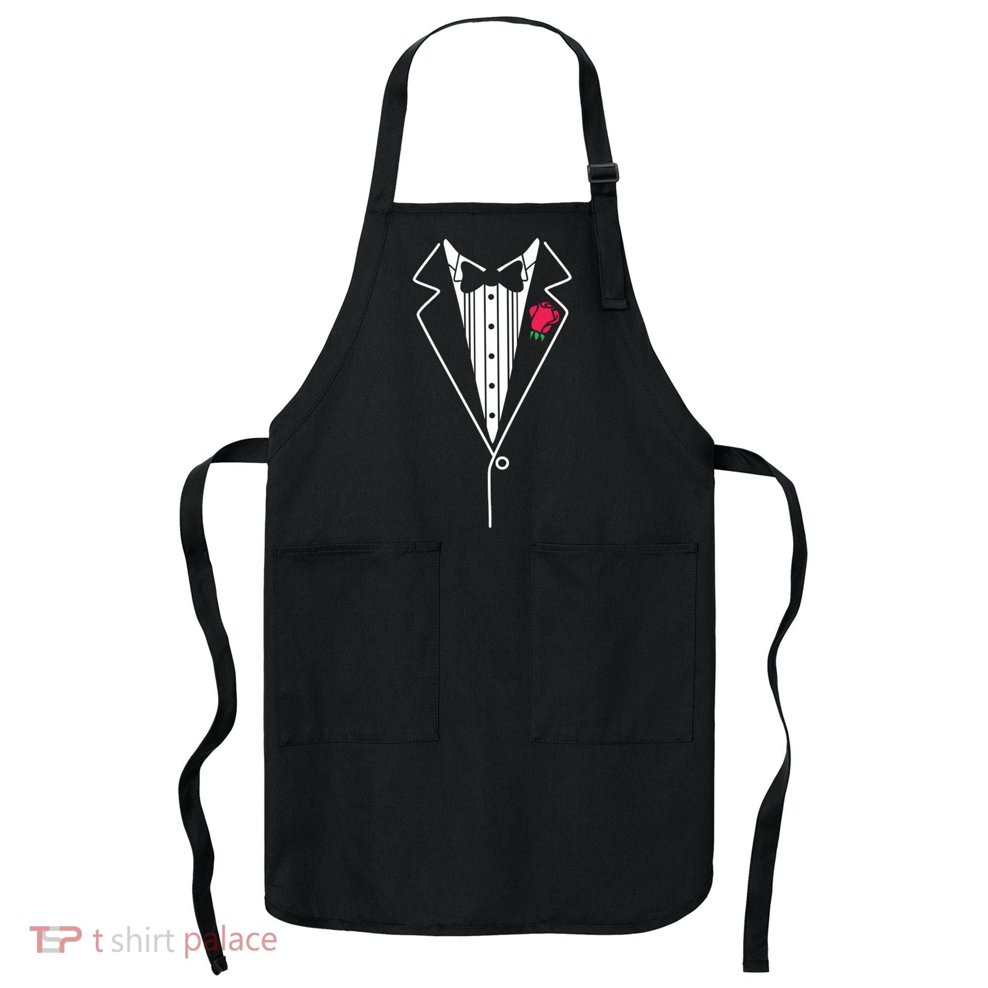 Wedding Tuxedo Red Rose Suit Apron