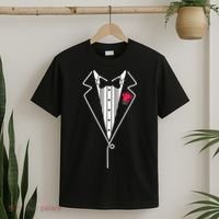 Wedding Tuxedo Red Rose Suit T-Shirt thumb 2
