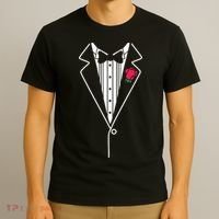 Wedding Tuxedo Red Rose Suit T-Shirt thumb 3