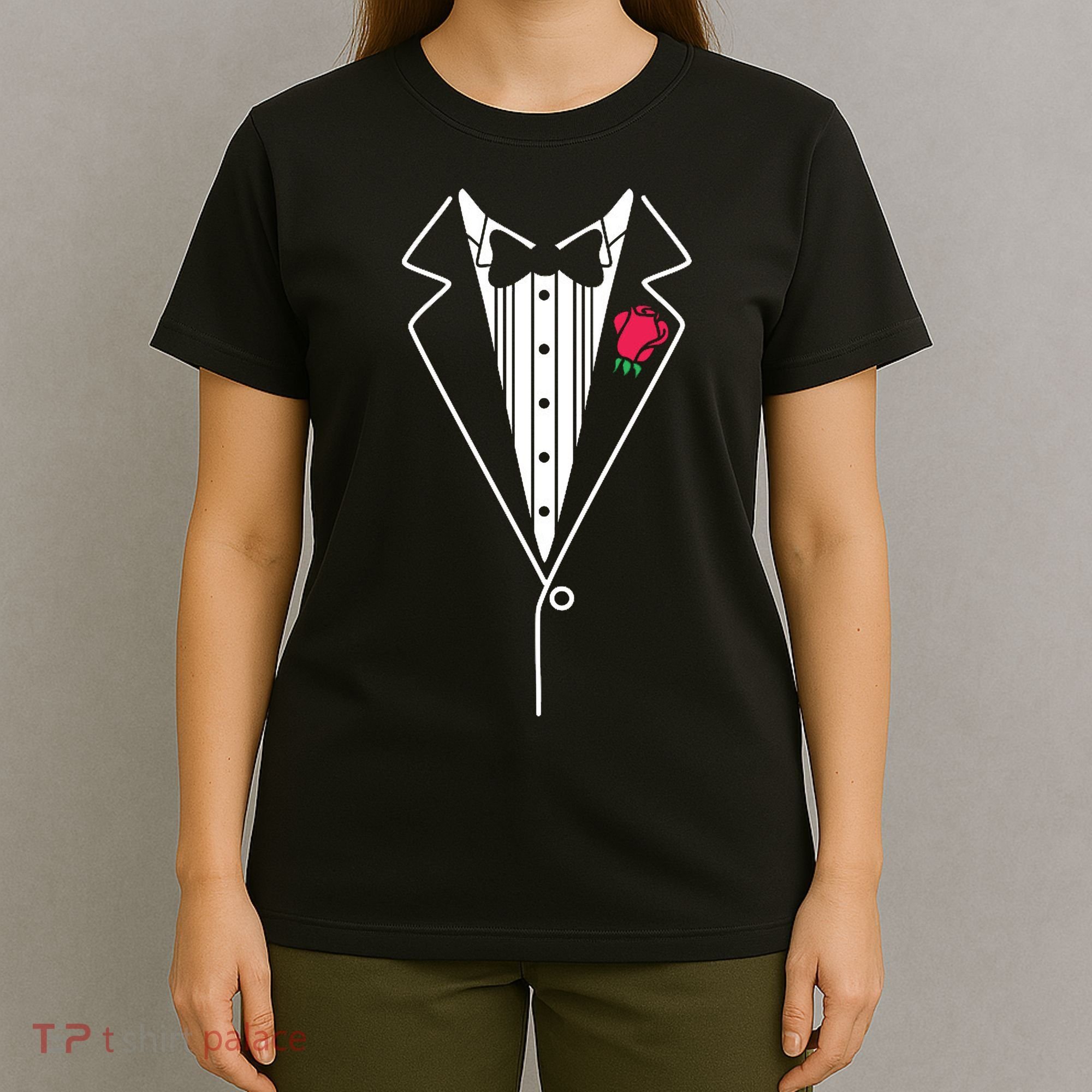 Wedding Tuxedo Red Rose Suit T-Shirt