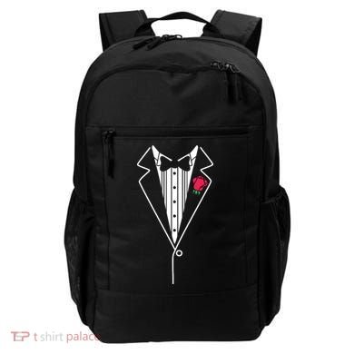 Wedding Tuxedo Red Rose Suit Backpack