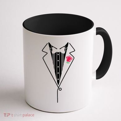 Wedding Tuxedo Red Rose Suit Coffee Mug back