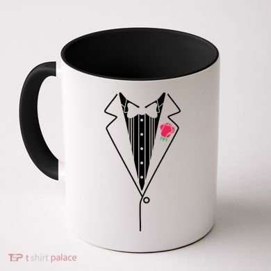 Wedding Tuxedo Red Rose Suit Coffee Mug