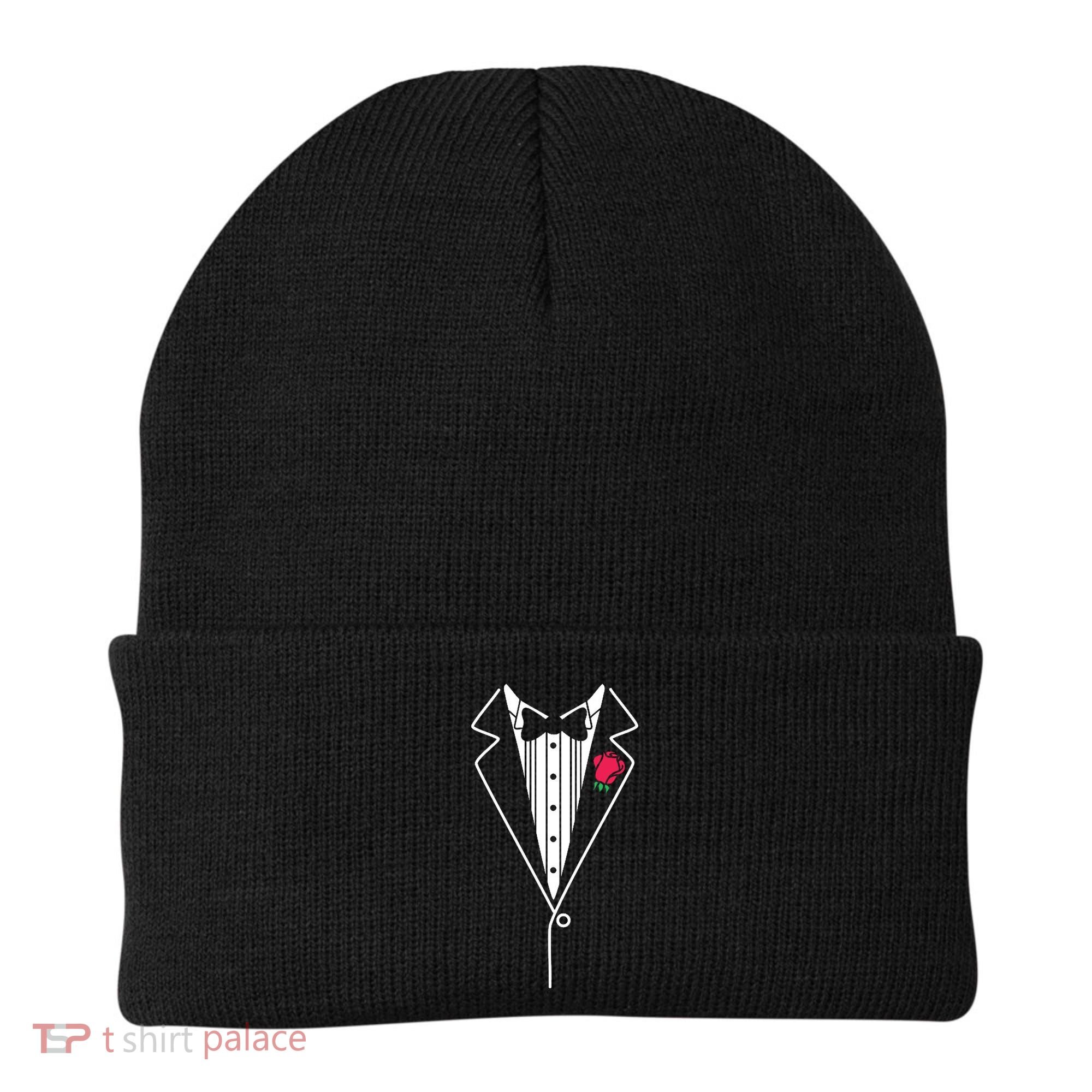 Wedding Tuxedo Red Rose Suit Beanie