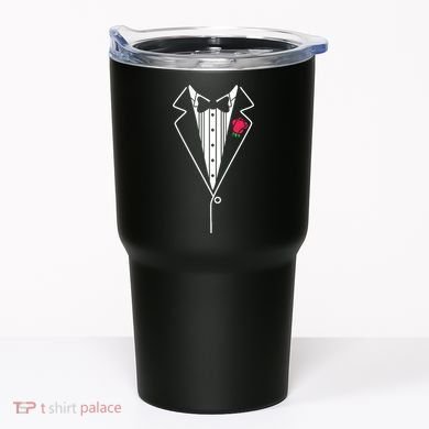Wedding Tuxedo Red Rose Suit Tumbler