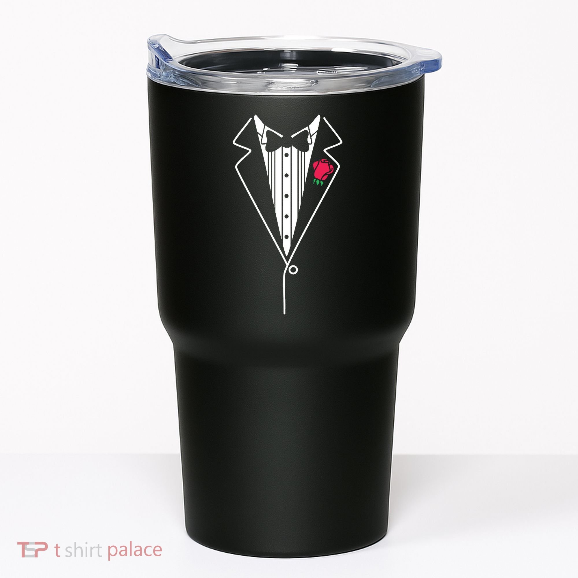 Wedding Tuxedo Red Rose Suit Tumbler