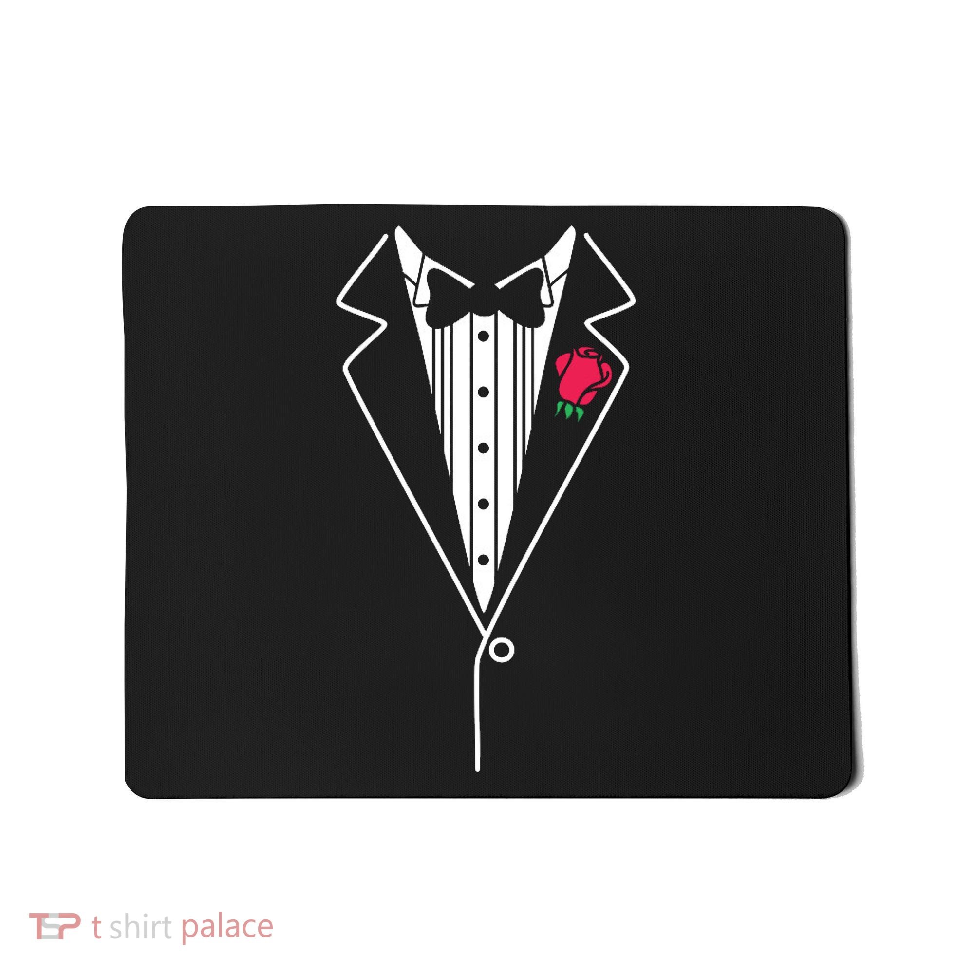 Wedding Tuxedo Red Rose Suit Mousepad