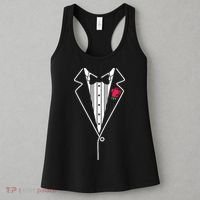Wedding Tuxedo Red Rose Suit Women's Tank Top thumb 3