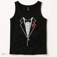 Wedding Tuxedo Red Rose Suit Tank Top thumb 2