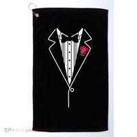 Wedding Tuxedo Red Rose Suit Golf Towel thumb 0