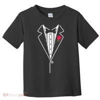 Wedding Tuxedo Red Rose Suit Toddler T-Shirt thumb 0