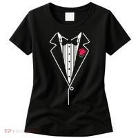 Wedding Tuxedo Red Rose Suit Women's T-Shirt thumb 0